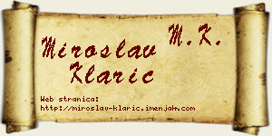 Miroslav Klarić vizit kartica